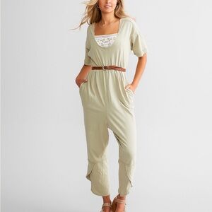 Free People Good Side Light Sage Scoop-Neck Jumpsuit size
Large